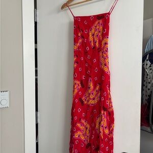 FARM Rio Red and Yellow Patterned Dress